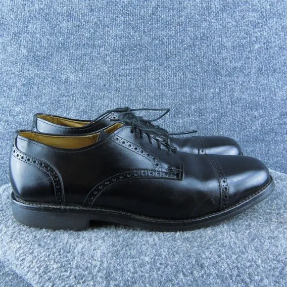 Allen Edmonds Brogue Toe‎ Cap Men Derby Oxfords Size 10.5 Narrow Black Leather