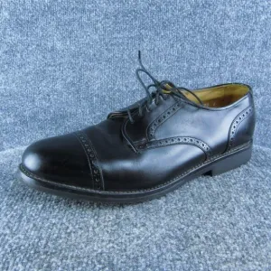 Allen Edmonds Brogue Toe‎ Cap Men Derby Oxfords Size 10.5 Narrow Black Leather