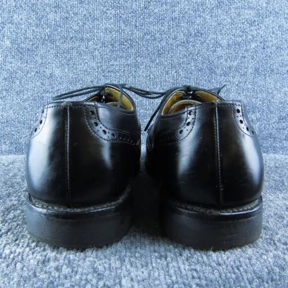 Allen Edmonds Brogue Toe‎ Cap Men Derby Oxfords Size 10.5 Narrow Black Leather