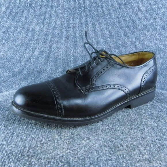 Allen Edmonds Brogue Toe‎ Cap Men Derby Oxfords Size 10.5 Narrow Black Leather