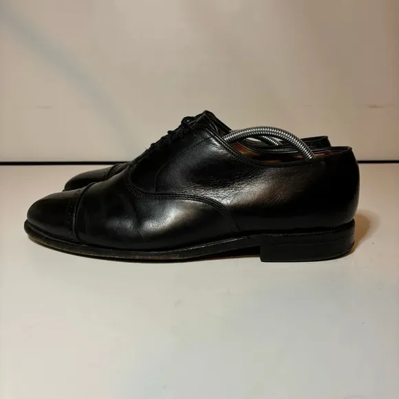 Allen Edmonds Byron Black Leather Lace Up Cap Toe Oxfords Shoes Men’s Sz 12 E