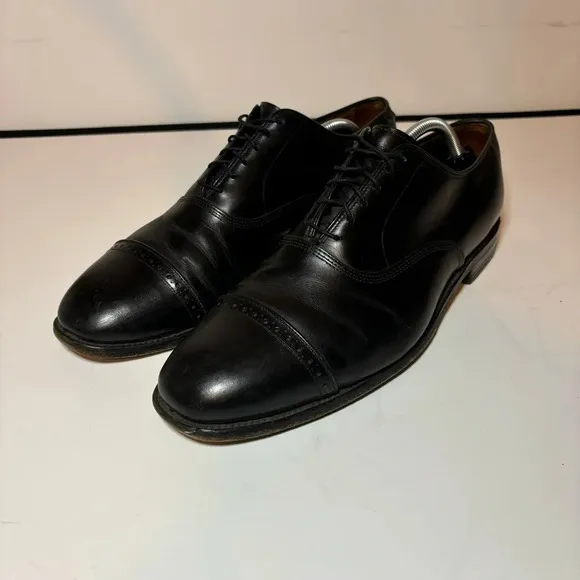 Allen Edmonds Byron Black Leather Lace Up Cap Toe Oxfords Shoes Men’s Sz 12 E