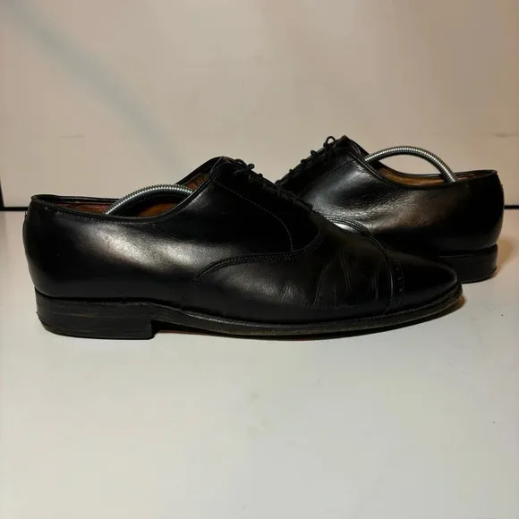 Allen Edmonds Byron Black Leather Lace Up Cap Toe Oxfords Shoes Men’s Sz 12 E