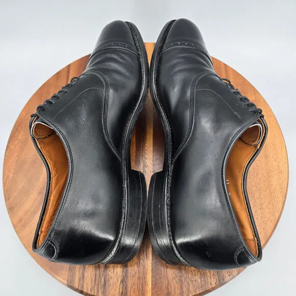 Allen Edmonds Byron Oxfords Men's 11 D Black Leather Cap Toe Dress Shoes