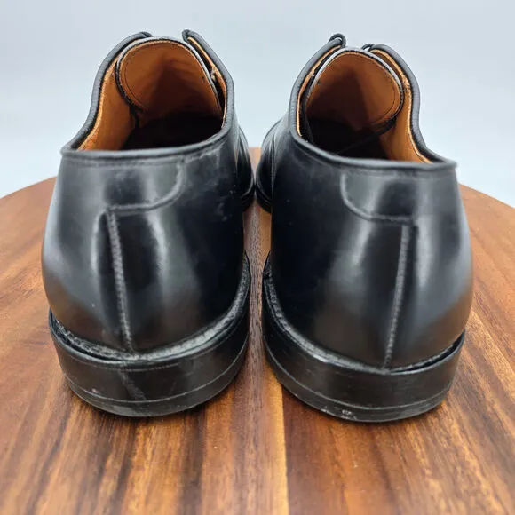 Allen Edmonds Byron Oxfords Men's 11 D Black Leather Cap Toe Dress Shoes