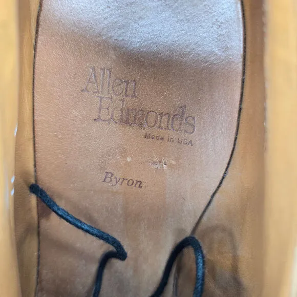 Allen Edmonds Byron Oxfords Men's 11 D Black Leather Cap Toe Dress Shoes