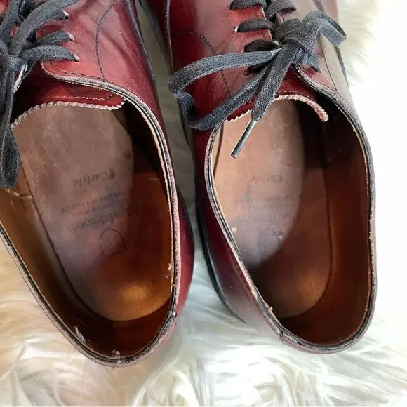 Allen Edmonds CARLYLE Men's Leather Plain-Toe Oxfords 10 EEE Dark Chili USA
