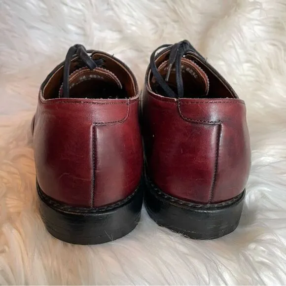 Allen Edmonds CARLYLE Men's Leather Plain-Toe Oxfords 10 EEE Dark Chili USA