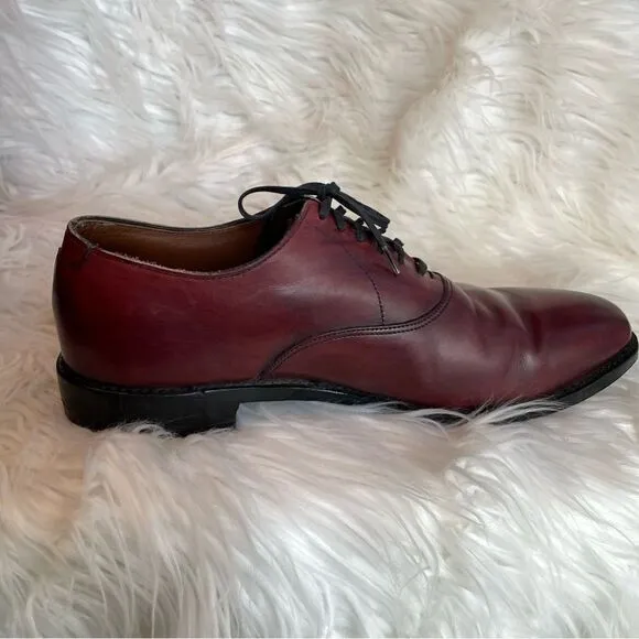 Allen Edmonds CARLYLE Men's Leather Plain-Toe Oxfords 10 EEE Dark Chili USA
