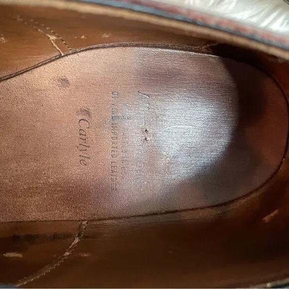 Allen Edmonds CARLYLE Men's Leather Plain-Toe Oxfords 10 EEE Dark Chili USA