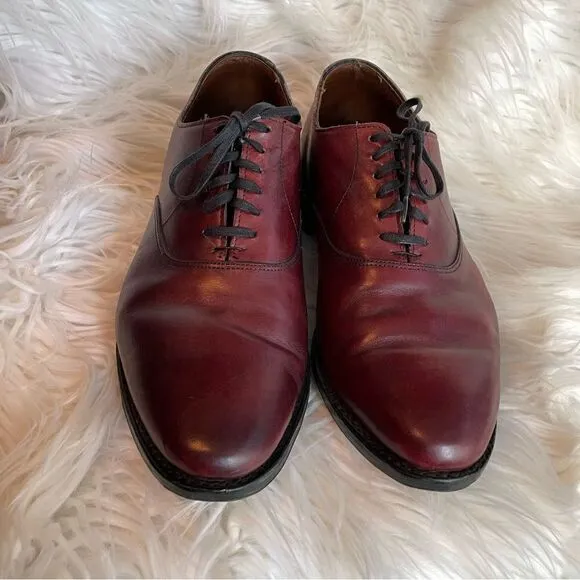 Allen Edmonds CARLYLE Men's Leather Plain-Toe Oxfords 10 EEE Dark Chili USA