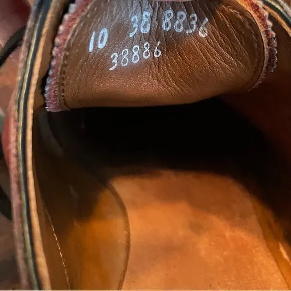 Allen Edmonds CARLYLE Men's Leather Plain-Toe Oxfords 10 EEE Dark Chili USA