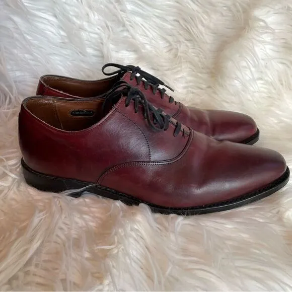 Allen Edmonds CARLYLE Men's Leather Plain-Toe Oxfords 10 EEE Dark Chili USA