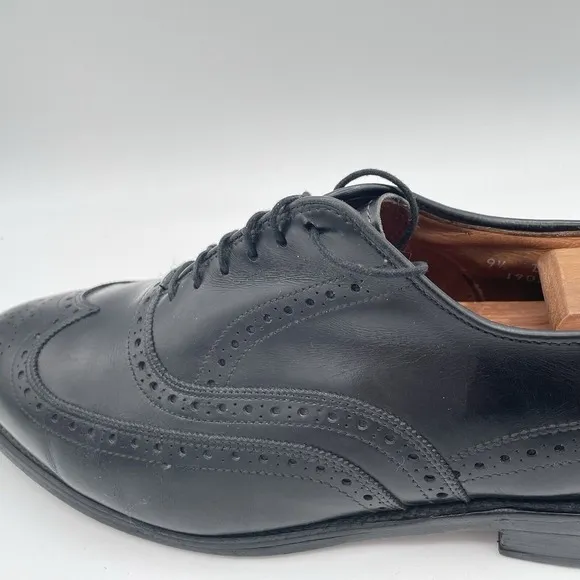 Allen Edmonds Chester Wingtip‎ Brogue Oxfords Black Mens Dress Shoes Size 9.5 D