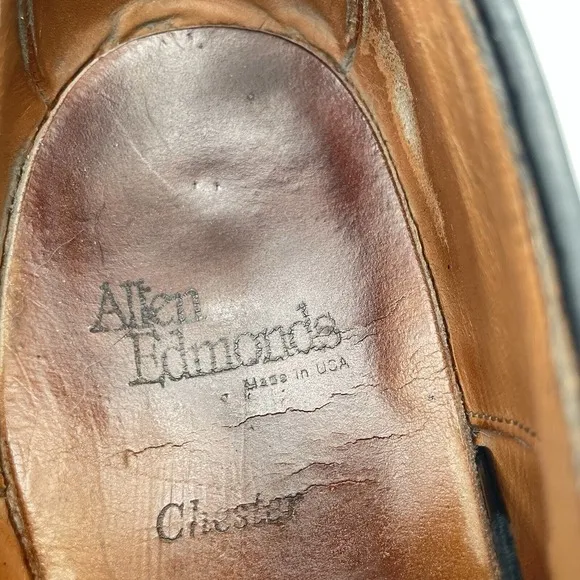 Allen Edmonds Chester Wingtip‎ Brogue Oxfords Black Mens Dress Shoes Size 9.5 D