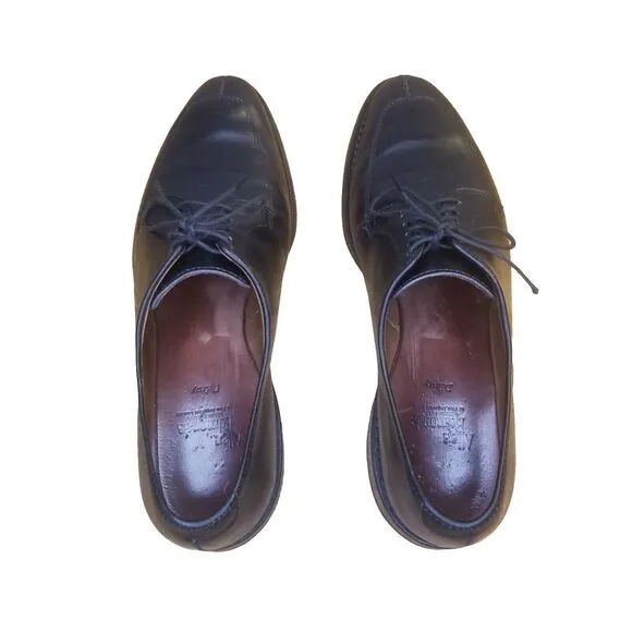 Allen Edmonds Delray Oxfords Men Size 9.5C Black Leather Split Toe Dress Shoes