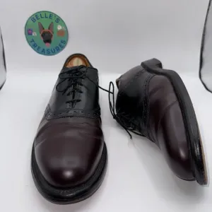Allen Edmonds Dress Shoes Men's 10.5 Polo Saddle Oxfords Cordovan Brown Lace Up
