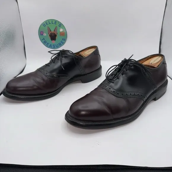 Allen Edmonds Dress Shoes Men's 10.5 Polo Saddle Oxfords Cordovan Brown Lace Up