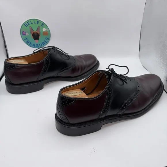 Allen Edmonds Dress Shoes Men's 10.5 Polo Saddle Oxfords Cordovan Brown Lace Up