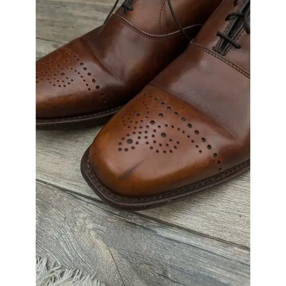 Allen Edmonds Dryden Brown Perforated Cap Toe Brogue Oxfords Dress Shoes Size 11