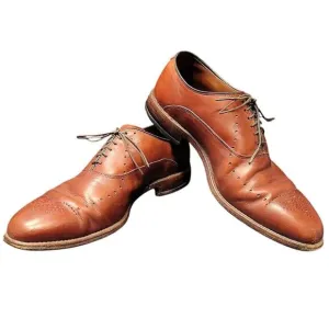 Allen Edmonds Dryden Brown Perforated Cap Toe Brogue Oxfords Dress Shoes Size 11