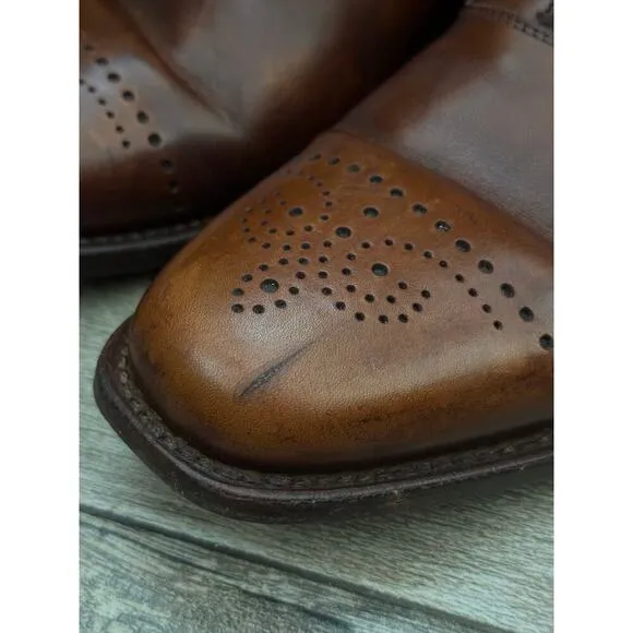 Allen Edmonds Dryden Brown Perforated Cap Toe Brogue Oxfords Dress Shoes Size 11