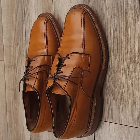 ALLEN EDMONDS Hillcrest Tan Brown Bicycle Toe Lace‎ Up Sz 7 E Mens Dress Shoes