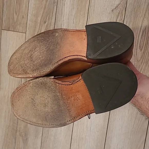 ALLEN EDMONDS Hillcrest Tan Brown Bicycle Toe Lace‎ Up Sz 7 E Mens Dress Shoes