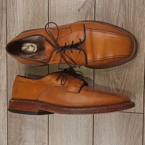 ALLEN EDMONDS Hillcrest Tan Brown Bicycle Toe Lace‎ Up Sz 7 E Mens Dress Shoes