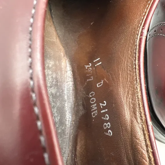 Allen Edmonds Kingswood Wingtip Oxfords Dress Shoes 2977 Burgundy 11 D