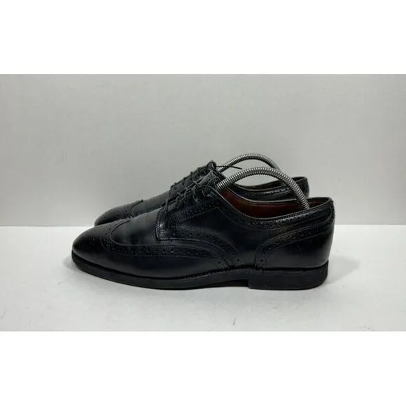 Allen Edmonds Lombard Dress Shoes Mens Size 8 E Black Wingtip Derby Oxfords