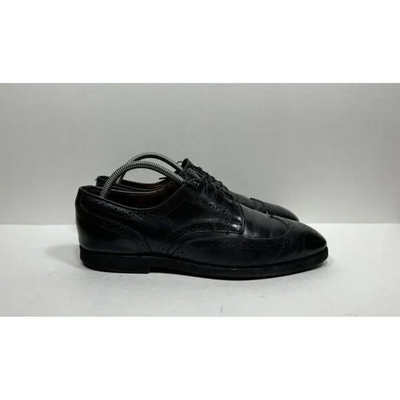 Allen Edmonds Lombard Dress Shoes Mens Size 8 E Black Wingtip Derby Oxfords
