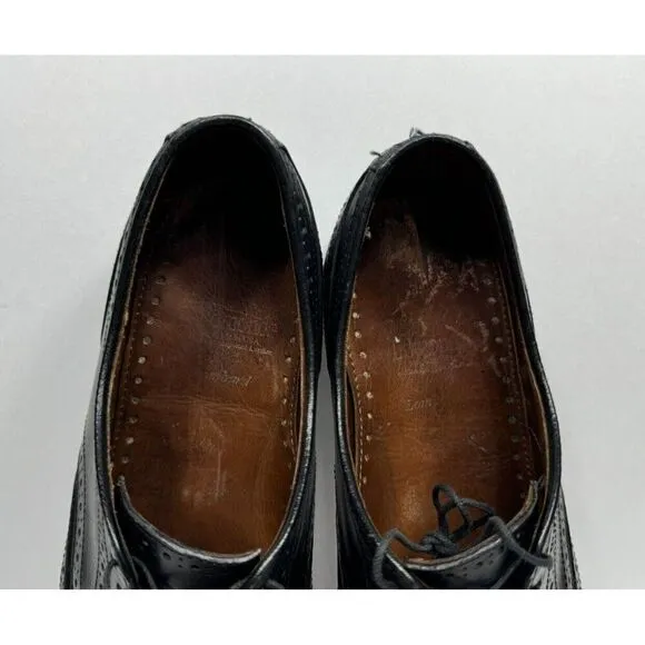 Allen Edmonds Lombard Dress Shoes Mens Size 8 E Black Wingtip Derby Oxfords