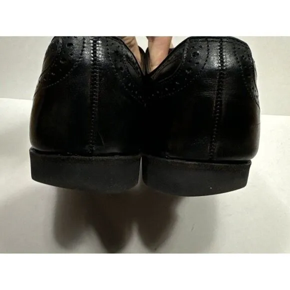 Allen Edmonds Lombard Dress Shoes Mens Size 8 E Black Wingtip Derby Oxfords