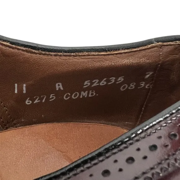 Allen Edmonds  MCALLISTER Mens 11 A Wingtip Oxfords Brown Red Made In USA