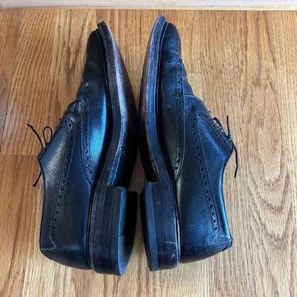 Allen Edmonds Mcallister Wingtip Oxfords Black Dress‎ Shoes 10D Leather Lace Up