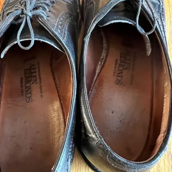 Allen Edmonds Mcallister Wingtip Oxfords Black Dress‎ Shoes 10D Leather Lace Up