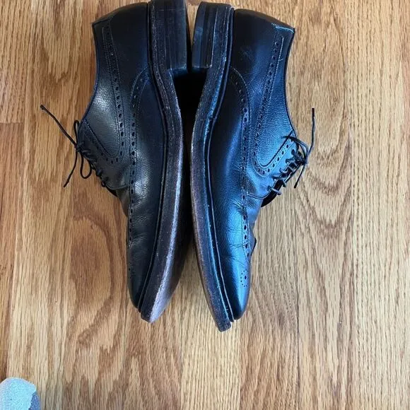 Allen Edmonds Mcallister Wingtip Oxfords Black Dress‎ Shoes 10D Leather Lace Up