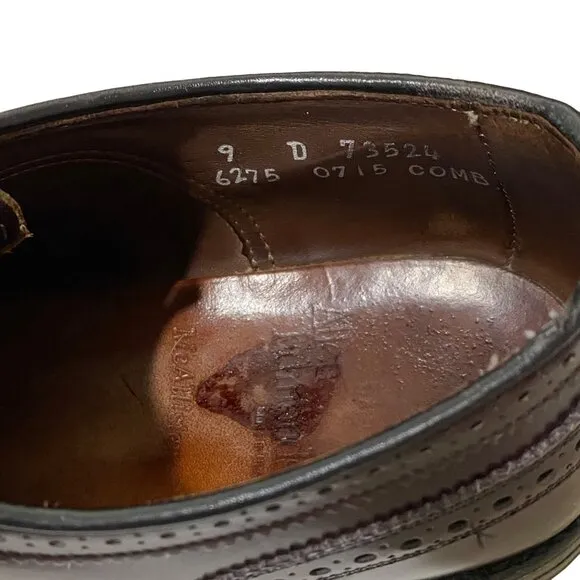 Allen Edmonds McAllister Wingtip Oxfords Shoes Mens 9 D 73524 Oxblood