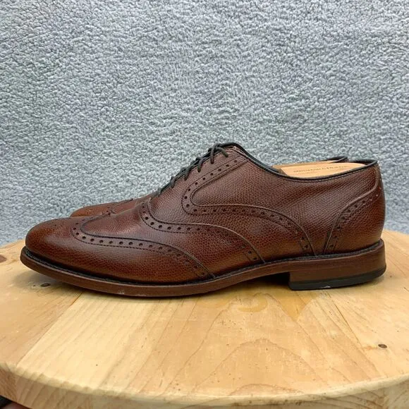 Allen Edmonds McClain Mens Size 9 Shoes Leather Wingtip Brogue Oxfords Brown