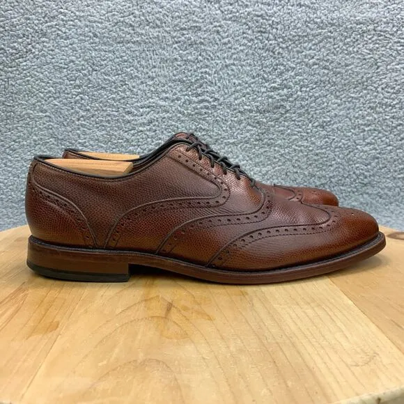 Allen Edmonds McClain Mens Size 9 Shoes Leather Wingtip Brogue Oxfords Brown