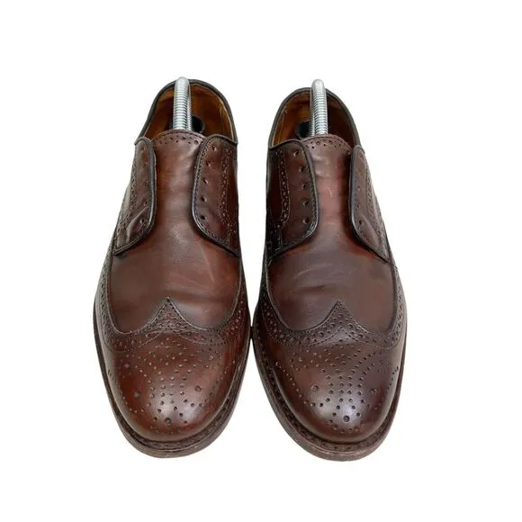 Allen Edmonds Mens Oxfords Madison Park Brown Leather Brogue‎ Wingtip Size 9D