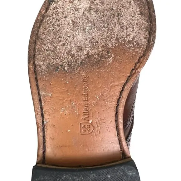 Allen Edmonds Mens Oxfords Madison Park Brown Leather Brogue‎ Wingtip Size 9D