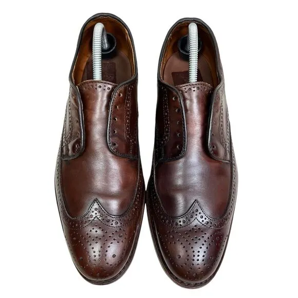 Allen Edmonds Mens Oxfords Madison Park Brown Leather Brogue‎ Wingtip Size 9D