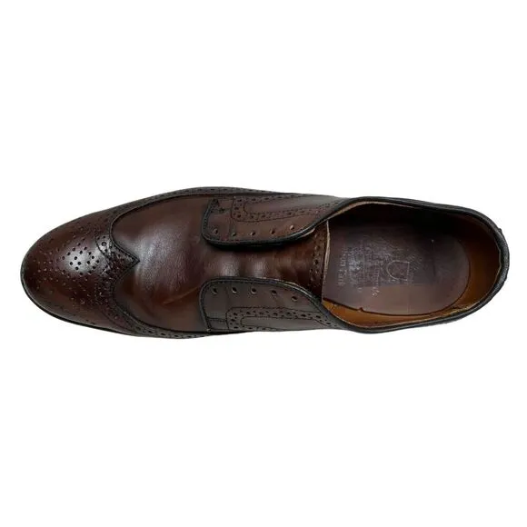 Allen Edmonds Mens Oxfords Madison Park Brown Leather Brogue‎ Wingtip Size 9D