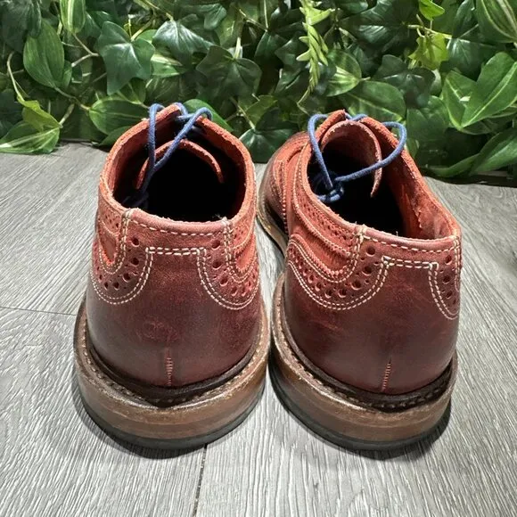 ALLEN EDMONDS Mens Red Leather Shoes NEUMOK Oxfords Size US Size 10.5 D Wingtip