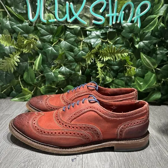 ALLEN EDMONDS Mens Red Leather Shoes NEUMOK Oxfords Size US Size 10.5 D Wingtip
