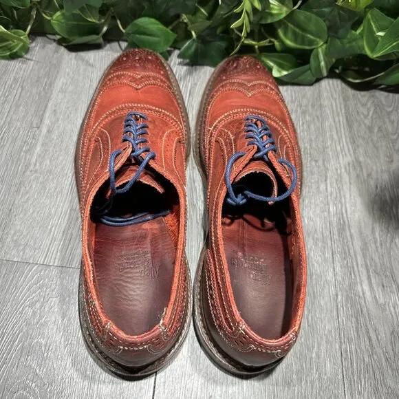 ALLEN EDMONDS Mens Red Leather Shoes NEUMOK Oxfords Size US Size 10.5 D Wingtip