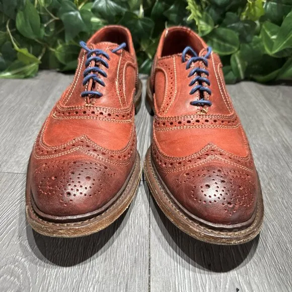 ALLEN EDMONDS Mens Red Leather Shoes NEUMOK Oxfords Size US Size 10.5 D Wingtip