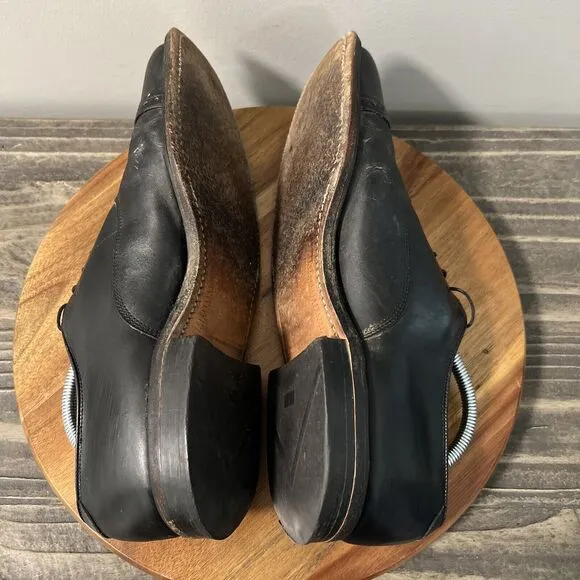Allen Edmonds Men’s Size 11 C Byron Black Calfskin Leather Cap Toe Oxfords Shoes